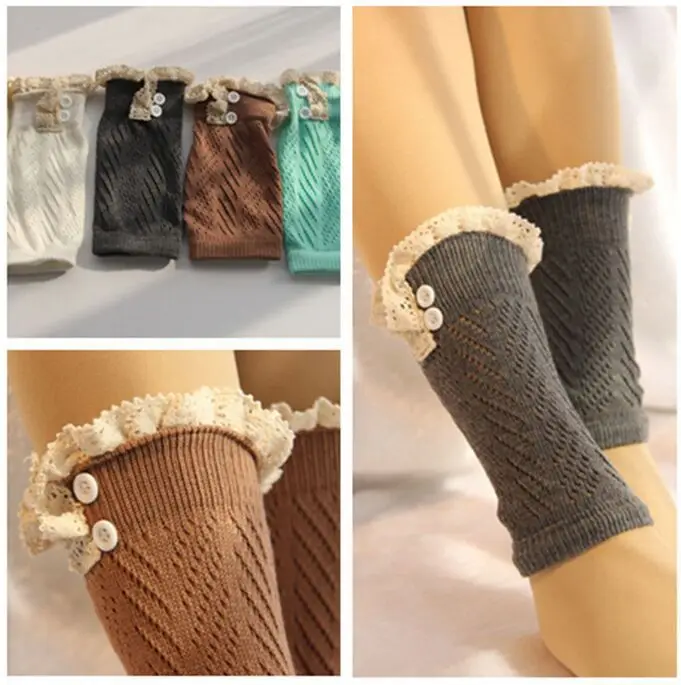 

Women Fashion short Crochet Knitted Boot Cuffs Laced Trim Toppers Boot Socks leg warmers booty Gaiters 26pairs/lot #3868