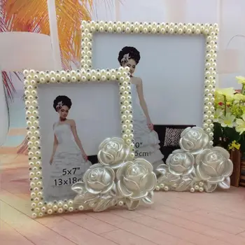 

1PC White pearl diamond resin photo frame 10 inch manufacturers selling studio wedding home holiday gifts SE6D5