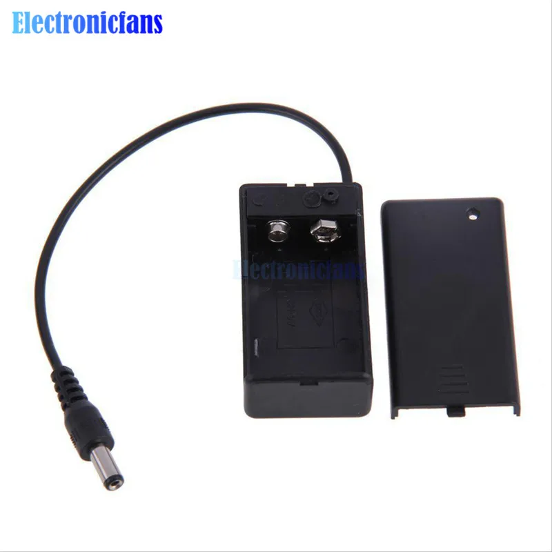 

9V PP3 Battery Holder Box Case Wire Lead ON/OFF Switch Cover + DC 2.1mm Plug