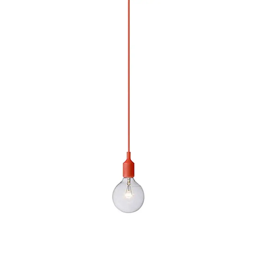 E27 Chandelier Simple Living Room Bedroom Cafe Decoration Chandelier base e27 lamp holder Pendant lamp Ceiling color lamp holder - Цвет: Red