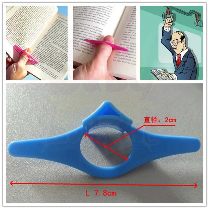 

New 50pcs Multifunction Thumb Book Page Holder Marker Finger Ring Bookmark Plastic Convenient Helper Reading Book Mark