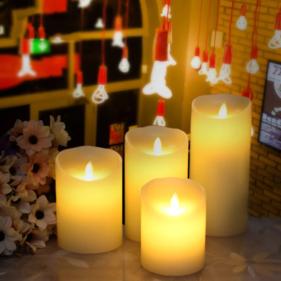 Wax батарея управляемая светодиодный парафиновая свеча восковая свеча с искусственным пламенем для вечерние Рождественские декоративные украшения для дома и свадьбы