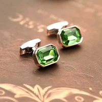 Emerald Green Crystal Cuff links 5