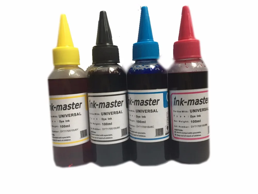 

4X100ML Dye Ink For Epson XP-214 XP-211 XP-101 XP-201 XP-204 XP 211 XP214 XP-401 XP-411 WF-2532 Printer Ink T1971 T1962 - T1964