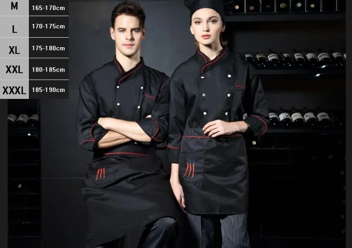 10 шт. s высокое качество столовая шеф-повар одежда мастер с длинными рукавами одежда Отель Ресторан фаст-фуд Кухня Плита униформы