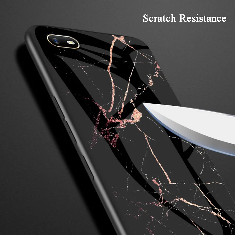 Чехол для телефона OPPO Realme C2 A1K чехол с мраморным закаленным стеклом силиконовая