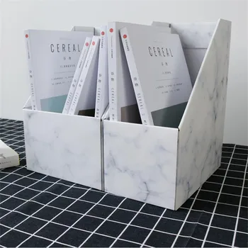 

Nordic Cardboard Office Storage Box for Book Storage Marble Pattern Drawers A4 Paper Holder Office Organizer Desktop Oraganiser