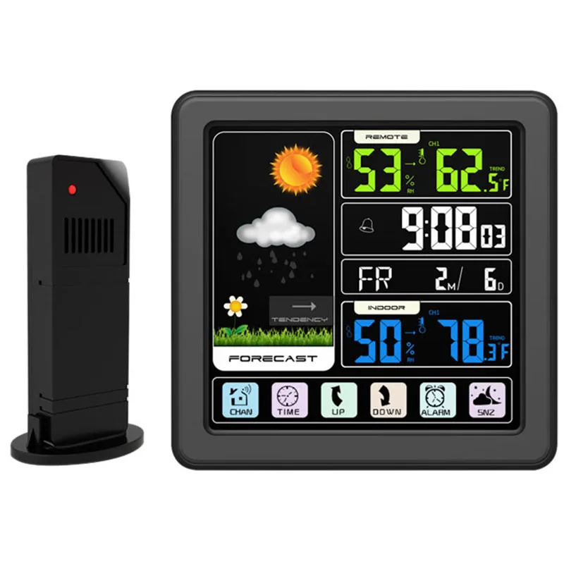 

Weather Station with High Definition Touchscreen Display Wireless Weather Forecast Station Indoor Thermometer Hygrometer Barom