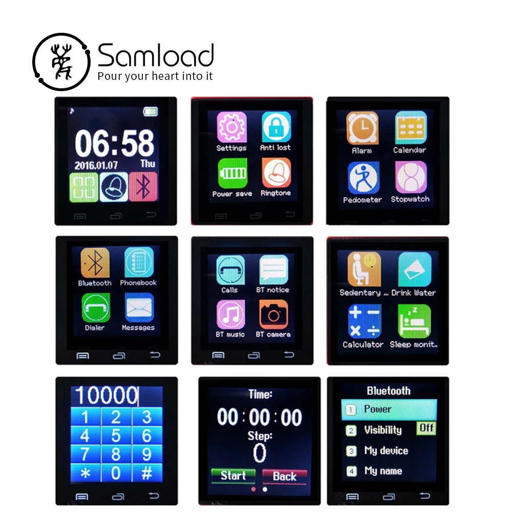 Smartwatch Bluetooth Smart Watch U8 WristWatch digital sport watches for IOS Android Samsung phone Wearable Electronic Device