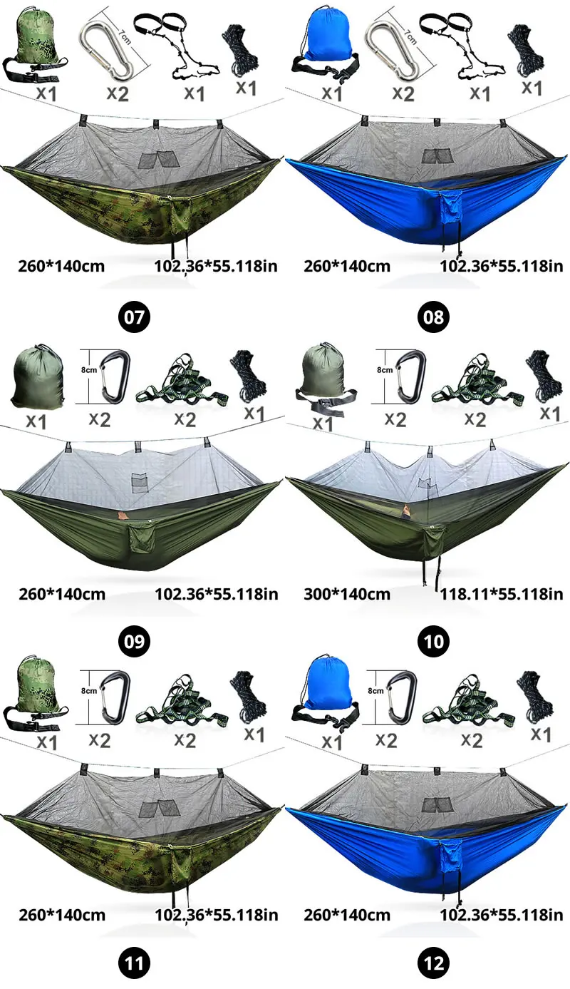 Ультралегкая москитная сетка, парашютный гамак с противомоскитными укусами для наружного кемпинга, палатки для сна