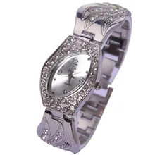 Top Gnova Platinium Rhinestone Metal Angel Feather Bracelet Watch Geneva Style Fashion Women Golden Quartz Wristwatch