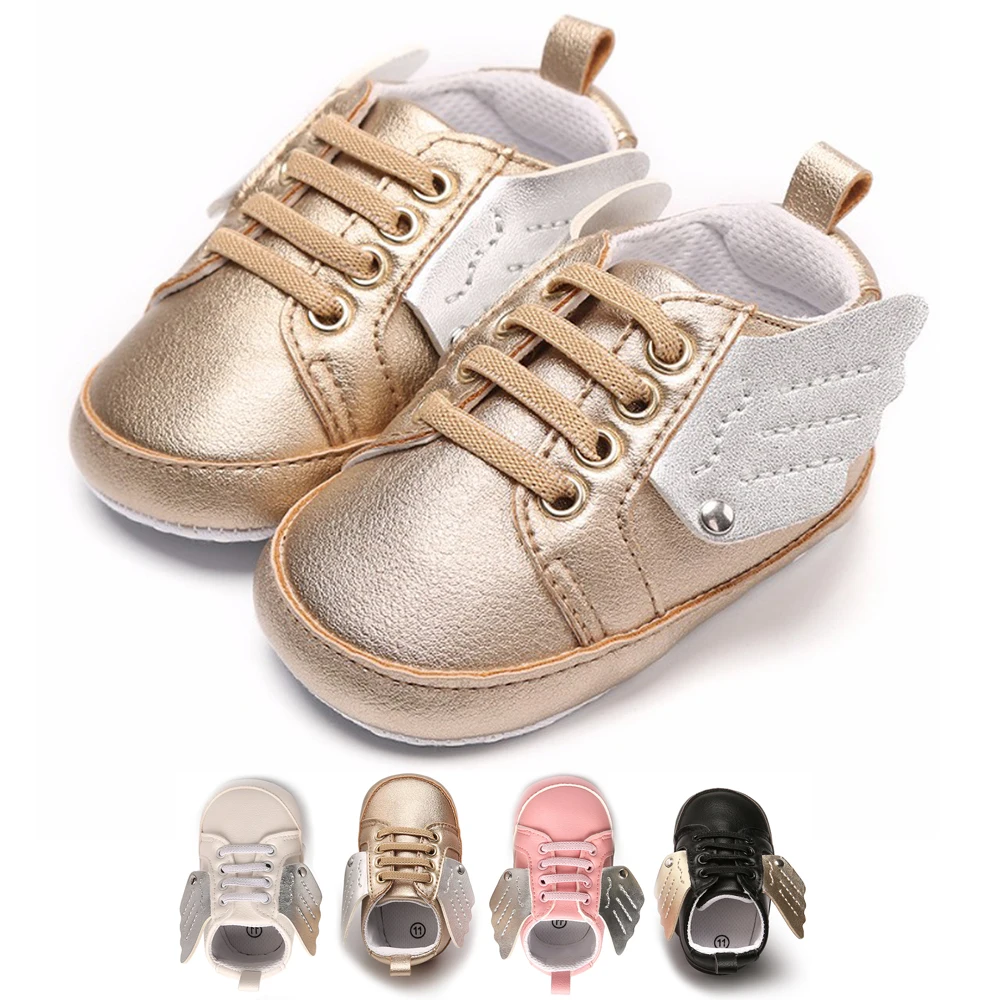 Pony Angel Running Shoe Wings Pu Newborn Baby Toddler Shoes First