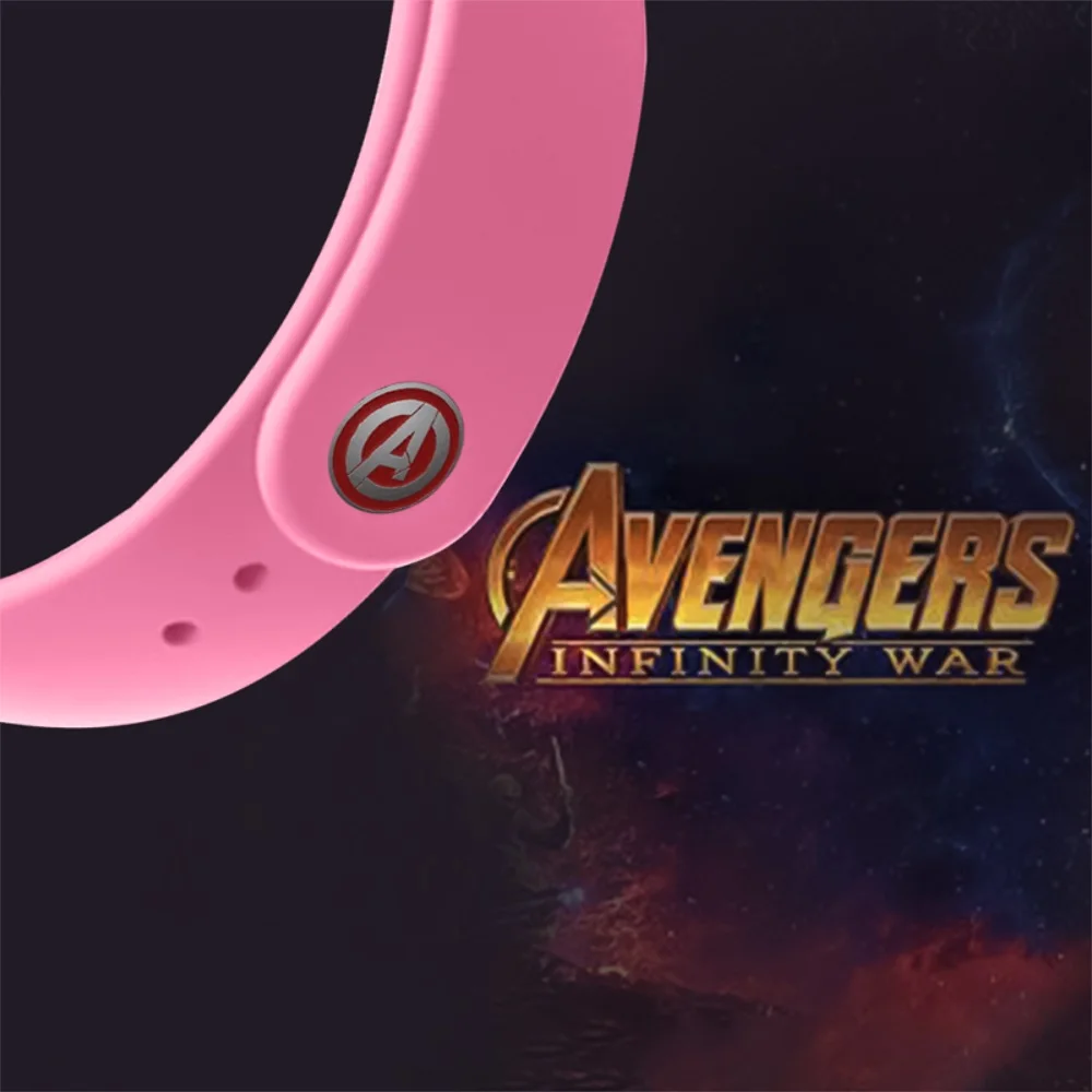 Новые с принтами "Marvel", "Мстители", браслет для mi Группа 4 ремень для Xiaomi mi группа 4 Nfc умный браслет с силиконовым ремешком для mi Группа 4/3 - Цвет: Pink A