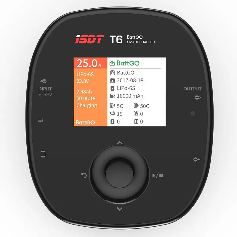 ISDT T6 BattGo 780 W 35A Smart ЖК-дисплей Батарея баланс Зарядное устройство Dis Зарядное устройство для Lipo LiHv NiMH Батарея для модели RC Multicopter VS Q6