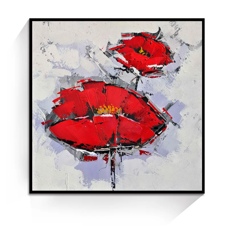 Abstract Red Flower Style Wall Art Oil Painting Home Decoration Bedroom