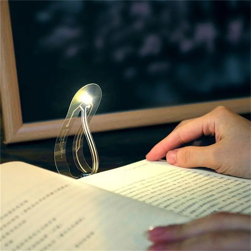 Ультра-тонкий светодиодный ночной свет закладки складной изогнутый свет книги для чтения глаз