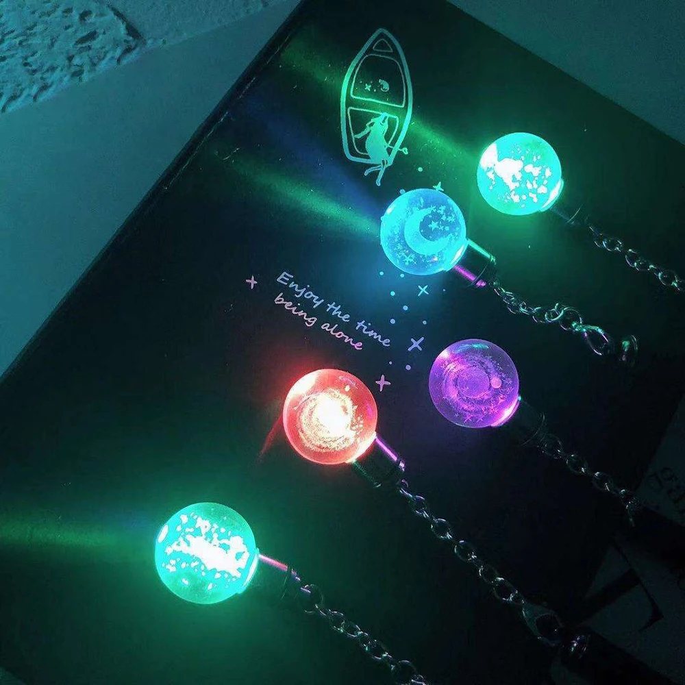 

1 Pcs Creative Cute Moon Stars Light Bulb Pendant Gel Pen School Office Writing Signing Pens Stationery Student Gift Supply
