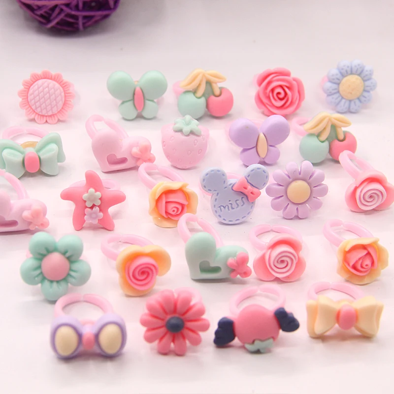 20Pcs /Lots Wholesale Mixed Colors Flower Polymer Clay Finger Rings For ...