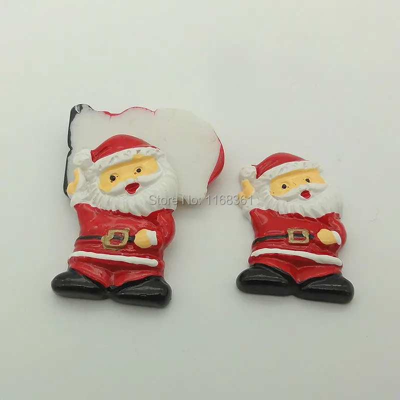 1pcs/lot resin flat back glitter Christmas father 31mm Cabochons Hair Bow Center DIY Christmas decration C111-3