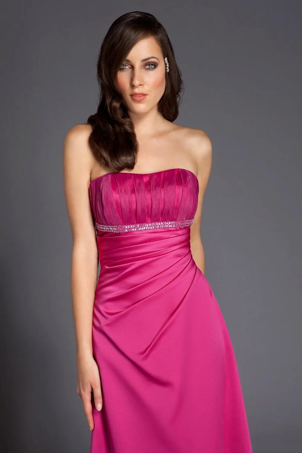 Wedding Fuschia Bridesmaid Dresses aliexpress com buy 2015 fuschia bridesmaid dresses sexy formal prom gowns pink lace up cheap long dress plus size for wedding ma