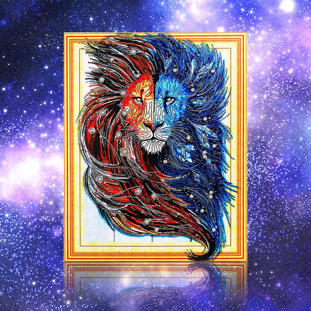 

Diamond Animal Painting Special Lion Shaped 5D DIY Diamond Mosaic Home Decor wall stickers Mosaic diamond painting home decor