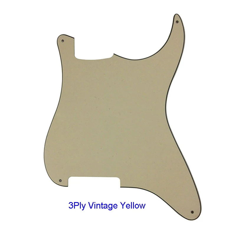 Pleroo качество 4 гитара отверстия Stratocaster накладку Пустой материал для Страт Стиль на заказ - Цвет: 3Ply Vintage Yellow