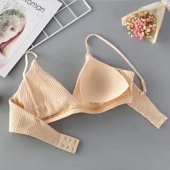 

1 Pcs Women Lady Bra Underwear Solid Color Breathable Comfortable Double Row Buckle BMF88