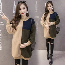 Pregnant women winter large yards plus velvet shirt loose in the long section of thick sweater sweater