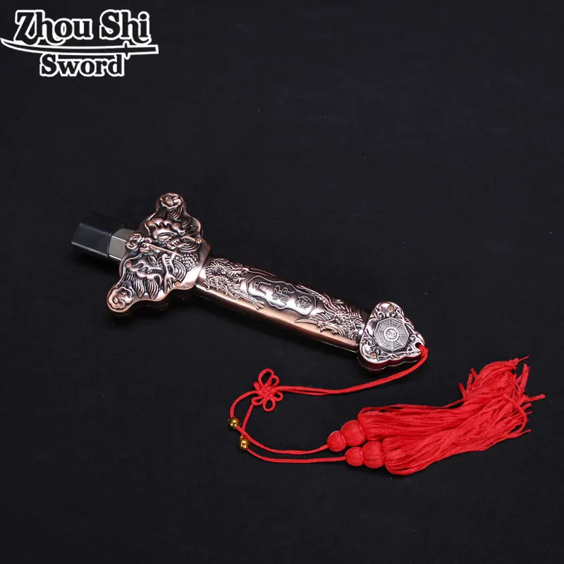 Tai chi Telescopic sword Stainless steel longquan Kung Fu Martial Arts Training No edge sword - Цвет: Темно-бордовый