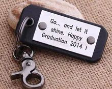 Chaveiro de couro estampado à mão-chaveiro de couro masculino personalizado-chaveiro de graduação da faculdade-presente de graduação(China)