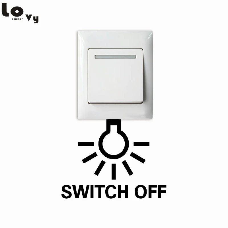 Save Electricity Switch Off Light Switch Sticker Creative Lamp Bulb ...