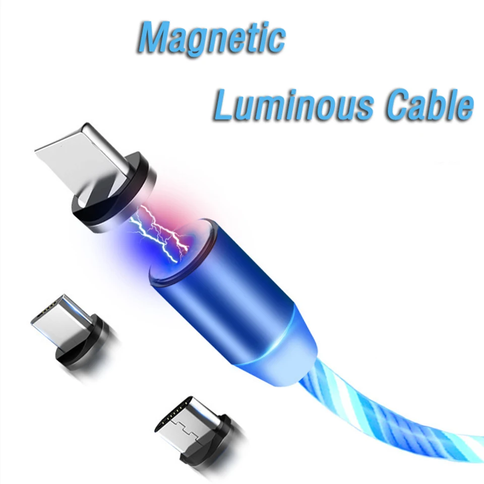 

Flow Luminous Lighting Micro Usb Cable Type C Magnet Charger Cabel Cabo Tipo C for One Plus 7 Pro 6T Google Pixel 3 3A XL Usb-C
