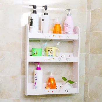 

Punch-free bathroom toilet storage rack bathroom rack wall-mounted bathroom storage rack suction wall lo89518
