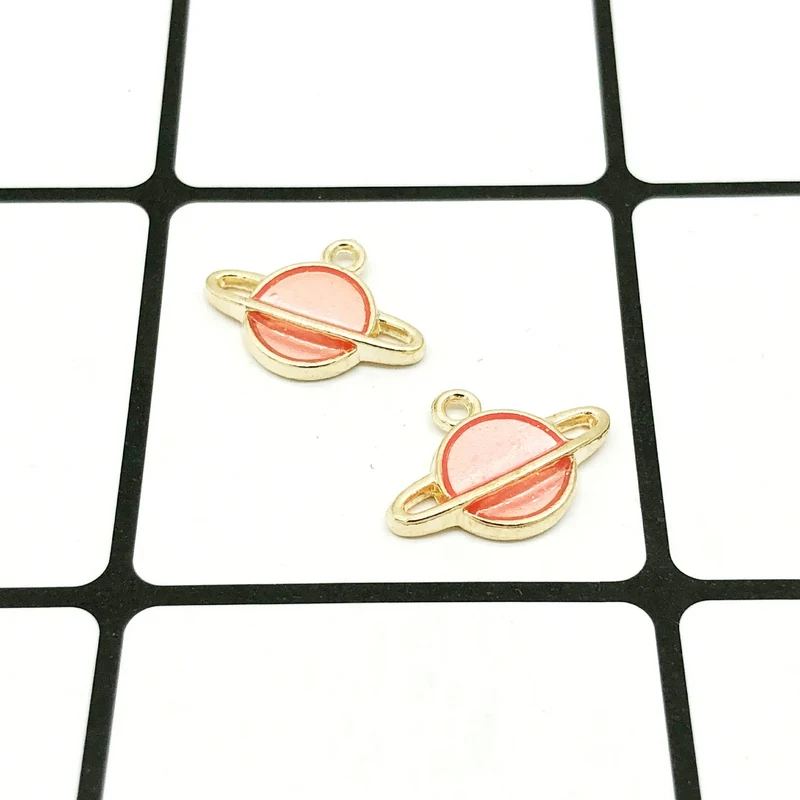 

2018 New globe Pearl Light Diy Pendant Fit Necklace Charms Cute planet Dripping Oil Original Bracelet for Women Fashion Jewelry