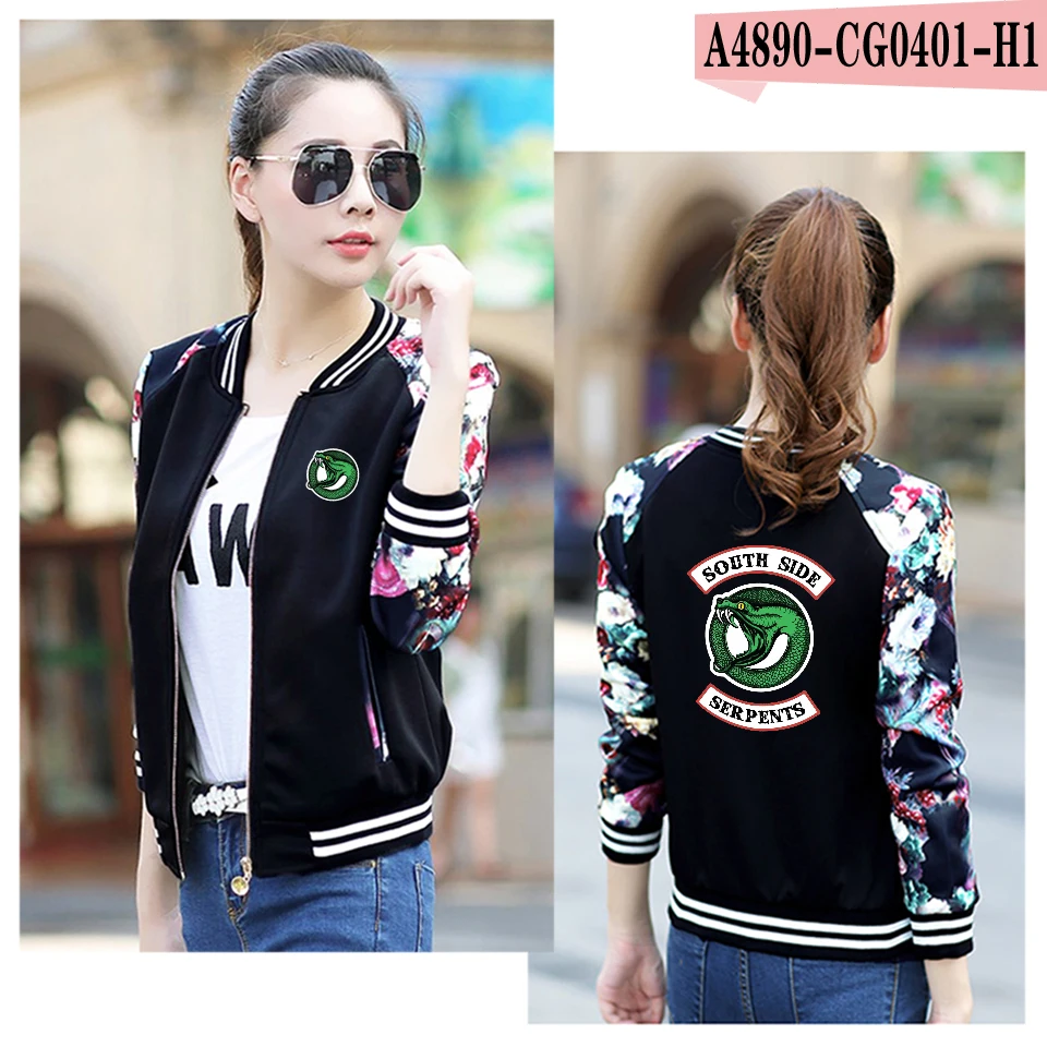 

Riverdale Baseball Jacket Harajuku Kpop South Side Serpents Hip Hop Casual Fashion Streetwear Korean Women Jacket Bomber Jacket