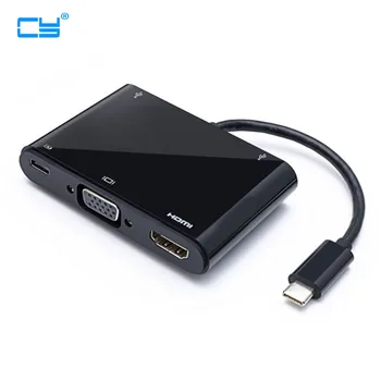 

USB 3.1 USB-C Type-C to HDMI Video & VGA & USB OTG & Female Adapter Charger for New Mac book Pro