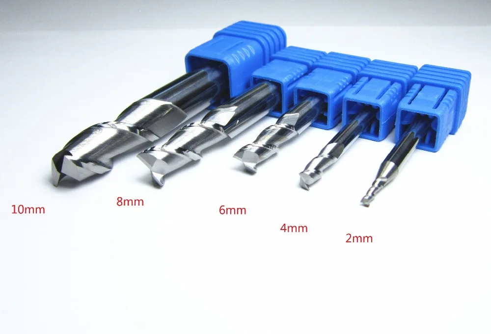 5PCS 4mm HRC45 2 flutes Tungsten Carbide End Mill milling cutter for aluminum