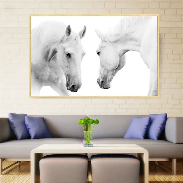 Buy Poster Black and White Horse Wall Art Canvas Posters And Prints Wall