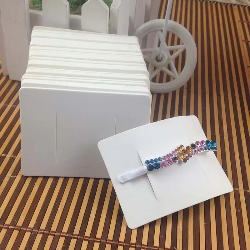 

2016 New Blank White Hair Clip Card Custom Logo MOQ ;1000PCS Cost Extra Card Size : 50x70mm1lot=250pcs cards +250 opp bags