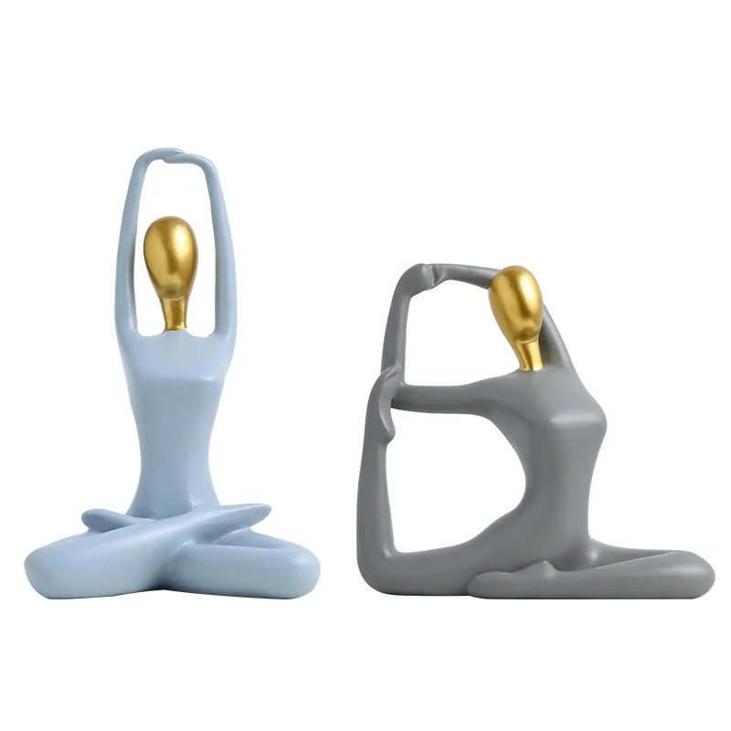 

Nordic Modern Resin Yoga Girl Figurines Creative Home Decoration Accessories INS Living Room Yoga Figure Ornaments Crafts Gifts