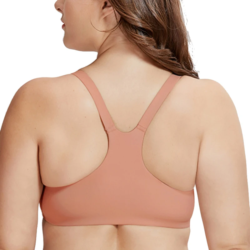  Smooth Seamless Women's Racerback Front Closure Bra Foam Full Coverage Underwire Plus Size Lingerie