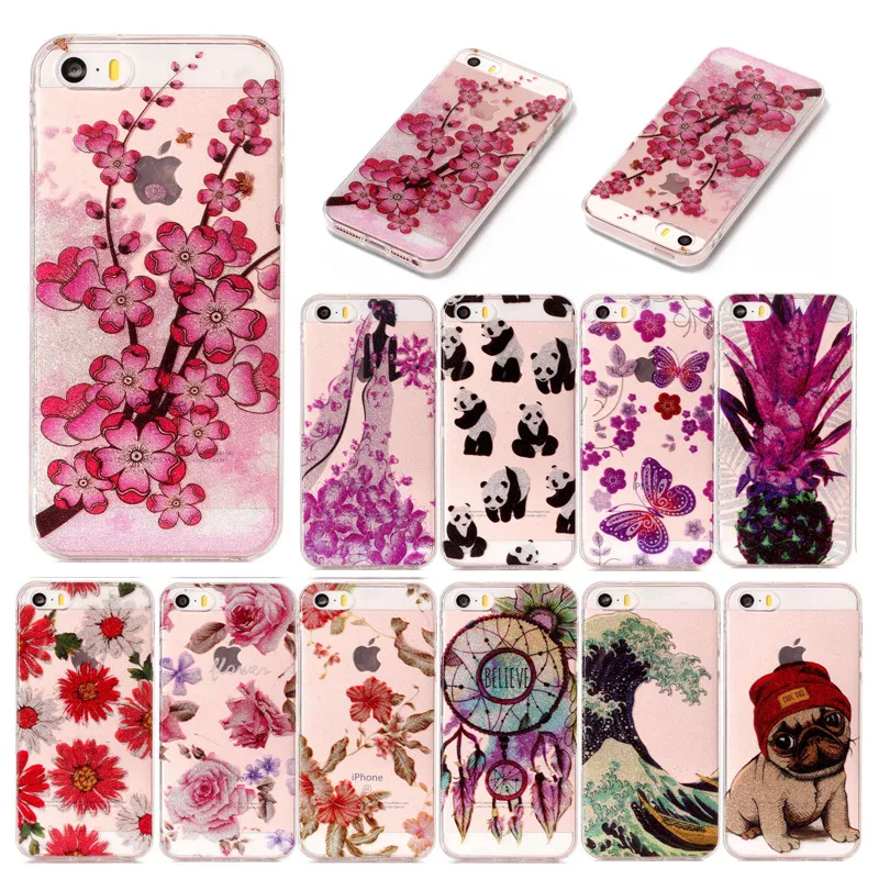

For Iphone 5 5S SE Iphone5 Silicon Case Transparent Animal Amime Silicone TPU Skin Soft Back Cover Phone Case for iPhone 5 5S SE