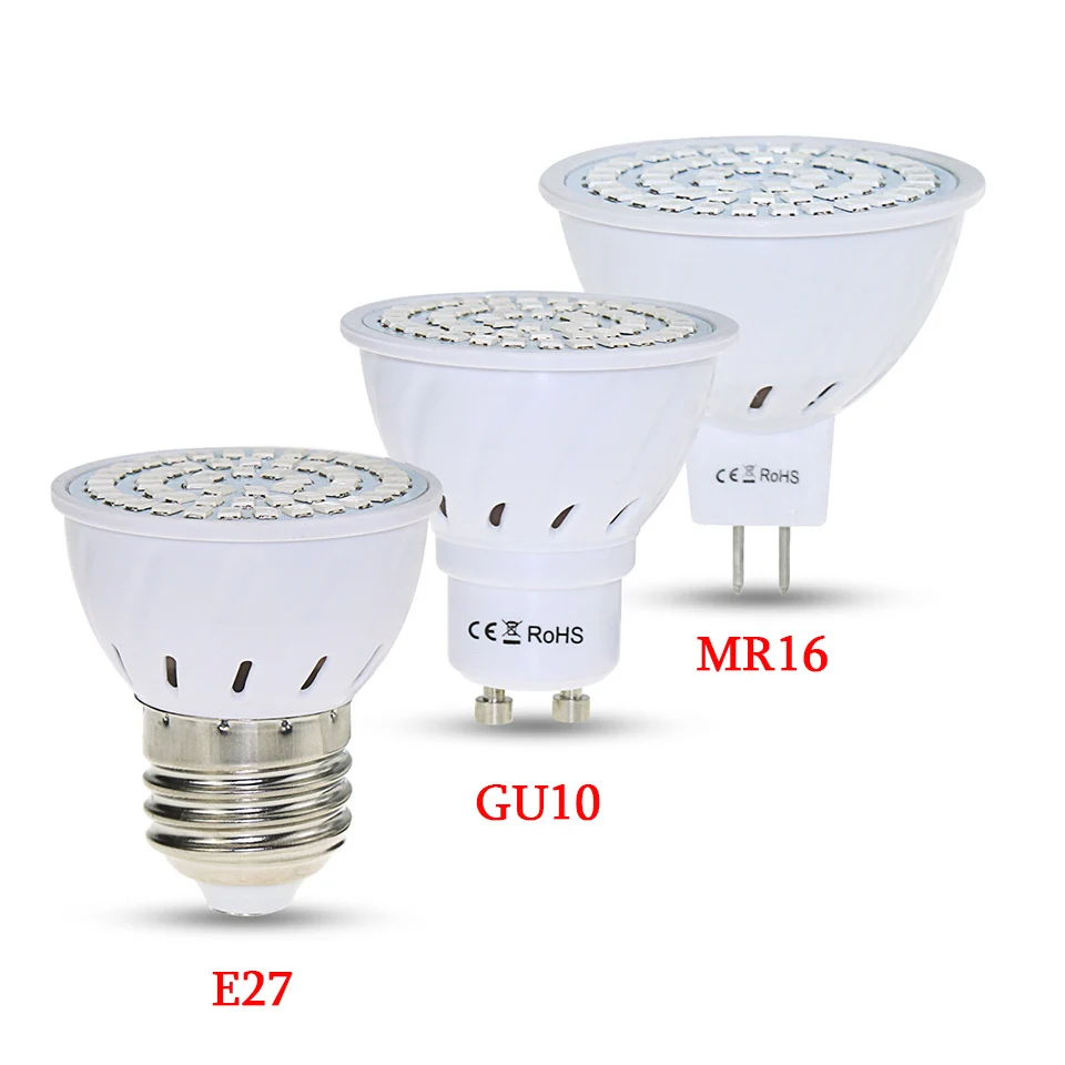 Мощный светодиодный светильник для выращивания растений E27/GU10/MR16 SMD2835 220 В