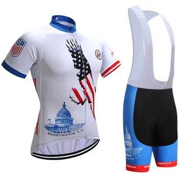

2018 USA TEAM Cycling wear Bike jersey Ropa Ciclismo Quick Dry Mens Bicycle clothing short sleeves pro Cycling Jerseys Maillot