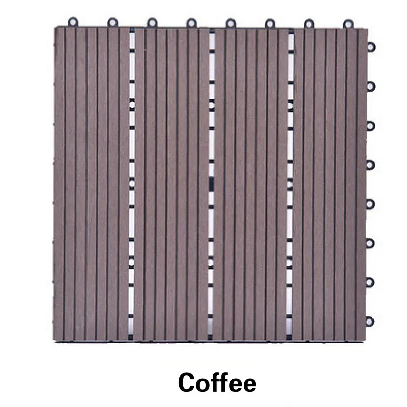 300x300 мм блокирующаяся напольная плитка покрытие для пола, пластик, дерево для улицы балкон сад пол DIY домашний декор простая сборка - Цвет: Coffee