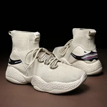 Male Shoe Fly High Help Shoe Ventilation Network Noodles Motion Casual Shoes Men Youth Shoes Zapatos De Hombre Trainers Scarpe