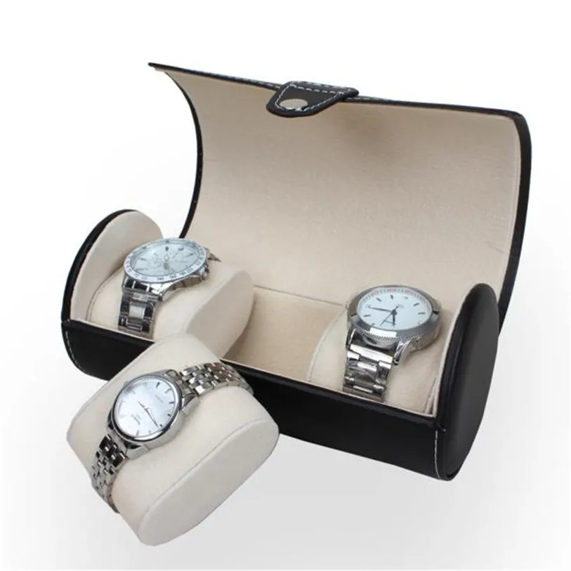 

Superior Portable Travel Watch Case Roll 3 Slot Wristwatch Box Storage Travel Pouch August 19