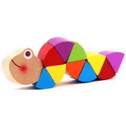 Деревянные игрушки цветные твист насекомые различные цветные гусеницы головоломка животные куклы игрушки для детей