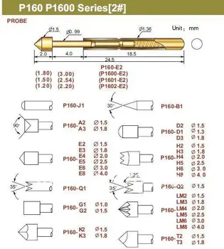 

FREE SHIPPING 100PCS/LOT P160-K2 24.5MM PCB BARE BOARD TEST PROBES