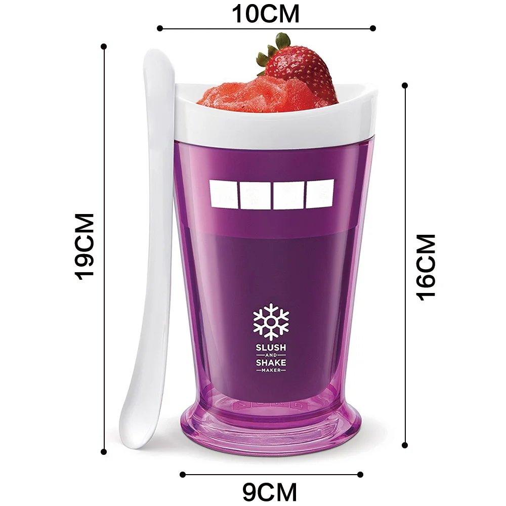 Многоразовый молочный коктейль смузи Slush Shake Maker чашка Мороженое Форма для заморозки эскимо чайник чашки с мороженым Ложка мороженого